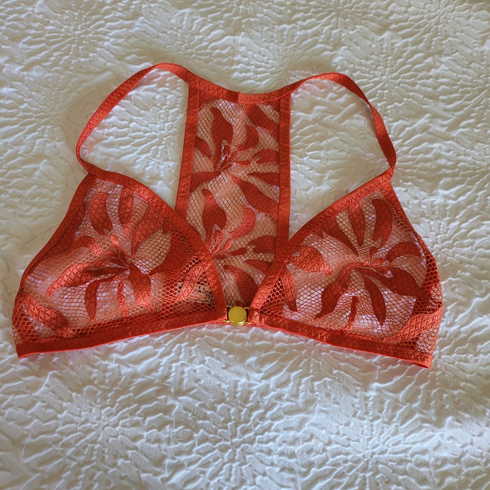 Free People Orange Lace Bralette